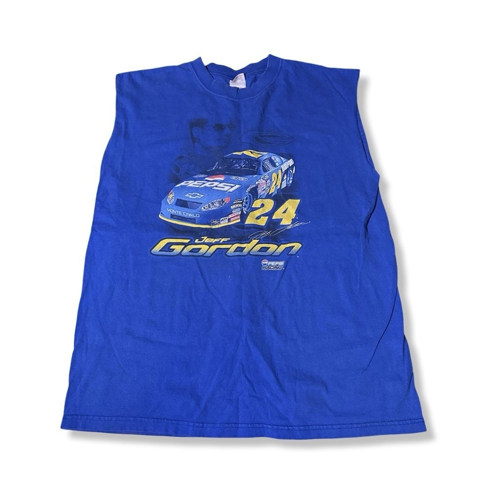 VINTAGE Jeff Gordon Shirt Mens Large Blue NASCAR Chase Authentics Y2K Racing